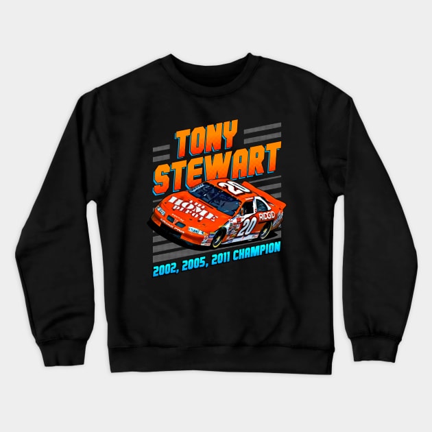 Tony Stewart 20 Legend Crewneck Sweatshirt by stevenmsparks